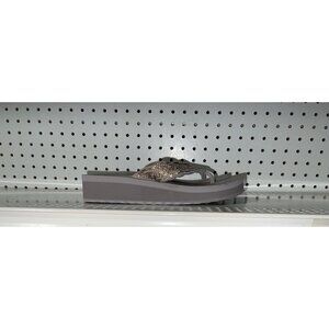 Skechers Vinyasa Happy Pearl Womens Wedge Slides Sandals Flip Flops Size 9 Taupe